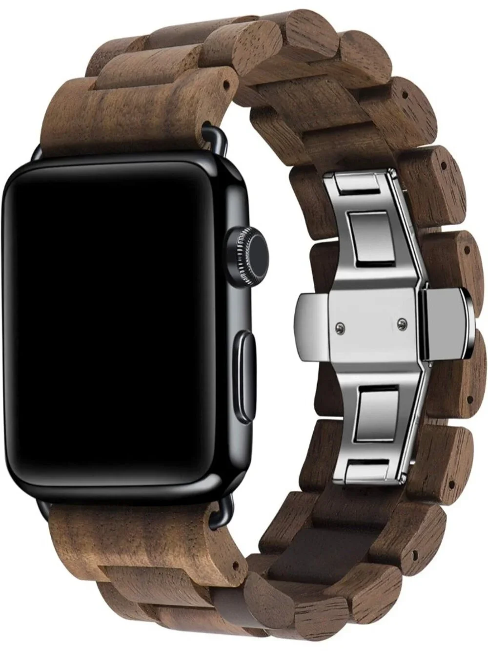 Men's Brown And Black Analog Natural Hardwood Compatible Waterproof Wooden Watch
